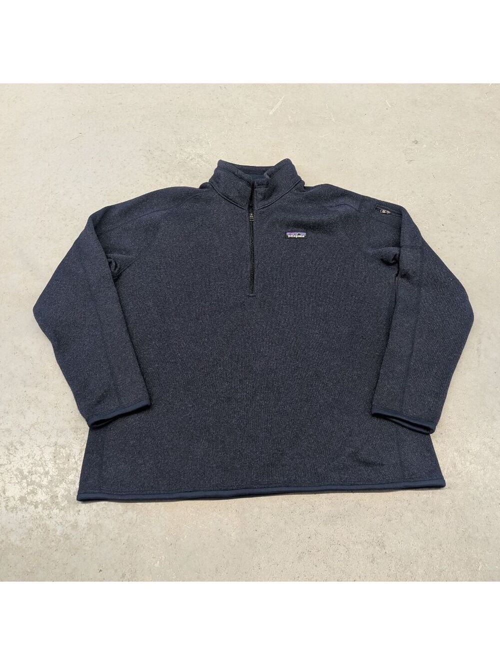 Patagonia Navy Blue Fleece Lined Quarter Zip Sweater